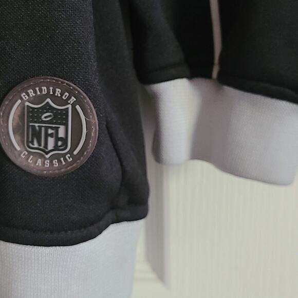 NFL x REEBOK Oakland Raiders Logo Grid Iron‎ Classic Retro 60th Ann Jacket 2XL - Picture 5 of 13
